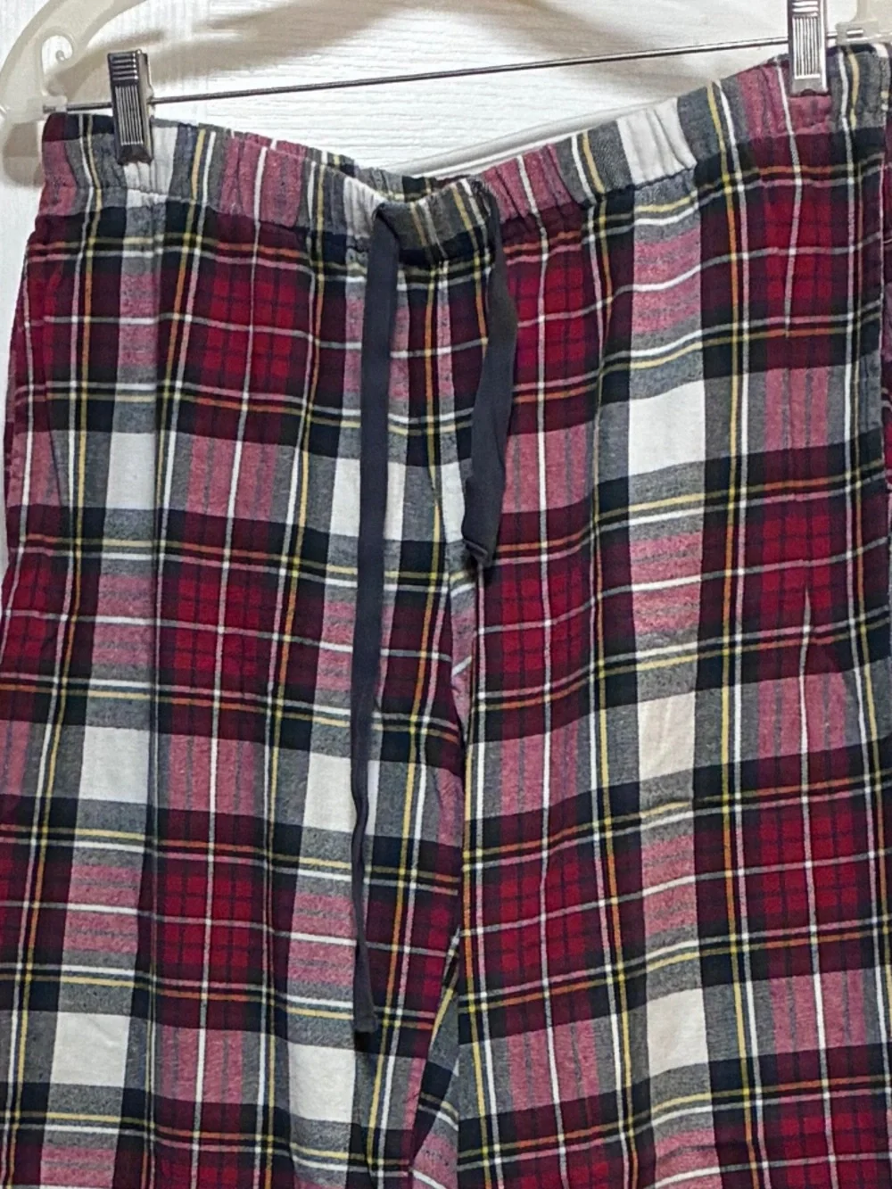 Natural Reflections Adult Lg Classic Red Plaid Design Flannel Lounge Sleep Pants